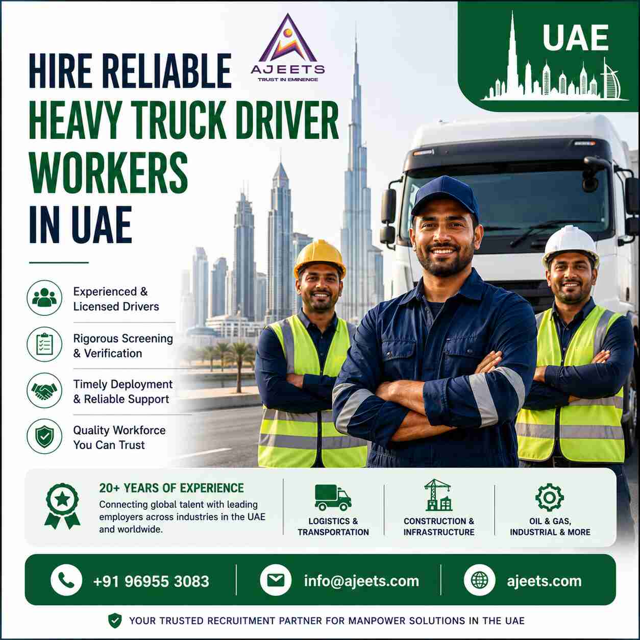  Recruitment Agencies in UAE – Heavy Truck Driver Hiring Solutions 