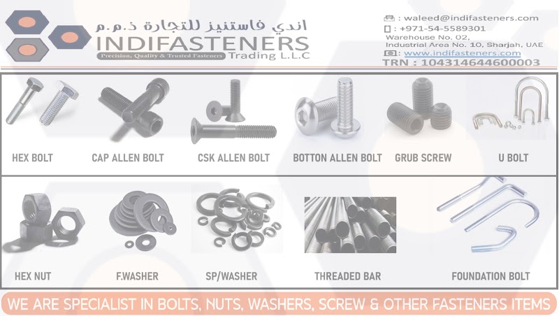 Indifasteners UAE — Screws Nuts Bolts in Sharjah, Al Taawun - Image 2